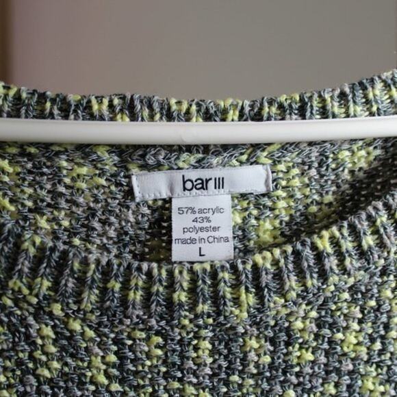BarIII Multi Color Green Long Sweater Size Large - Picture 4 of 4